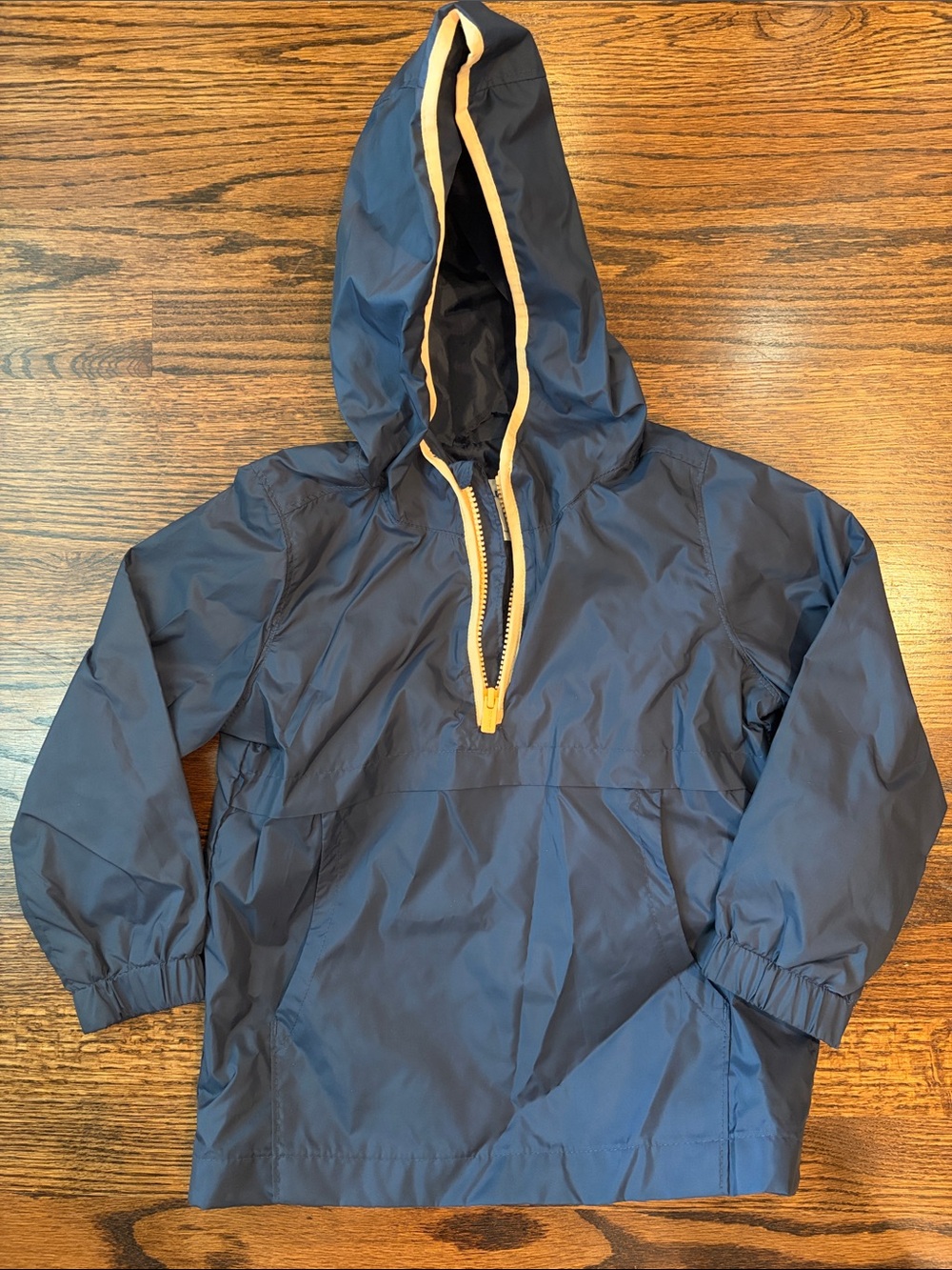 Old Navy Navy Blue Hooded Raincoat with Orange Trim